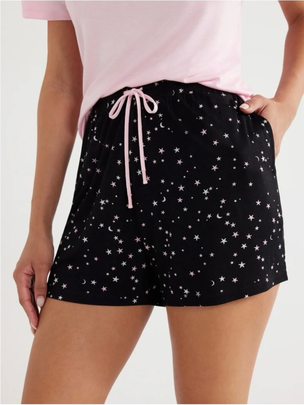 Joyspun Black Soot Super Soft Knit Pull On Sleep Shorts - Picture 3 of 7